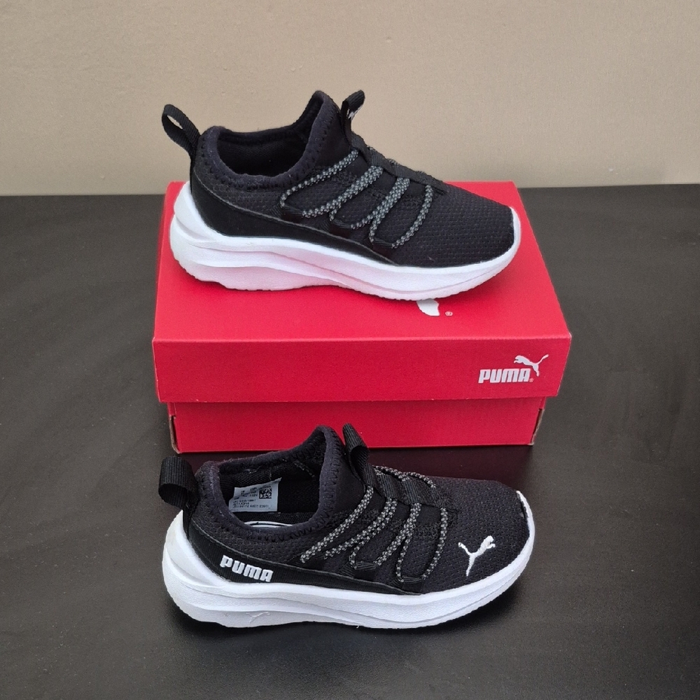 Puma Kids Black and White Sneakers
